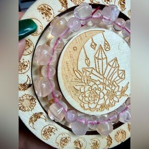 Rose Quartz Carved Rose Bracelet – 9x10mm | Golden Healer Inclusions